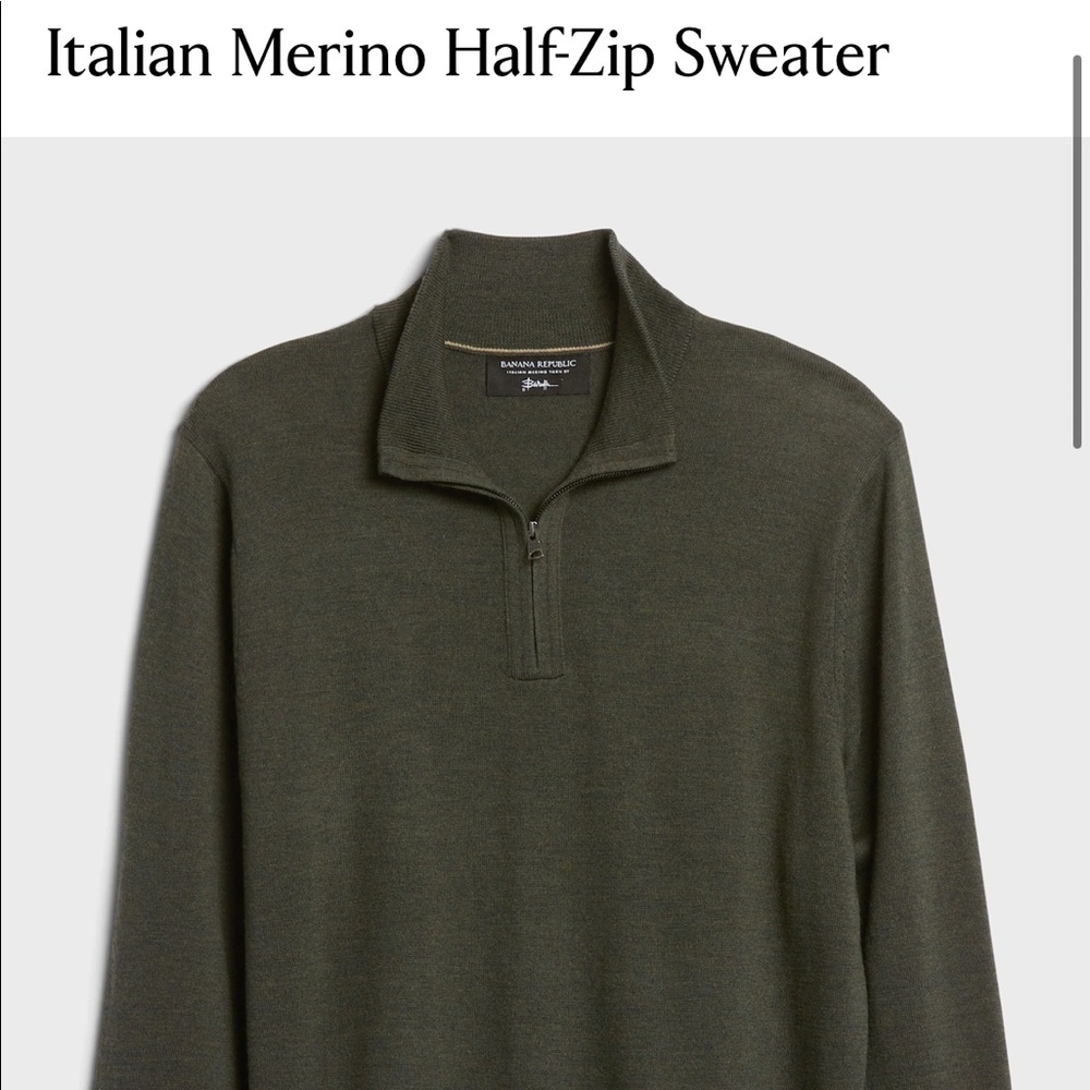 Olive Green Half Zip Sweater
